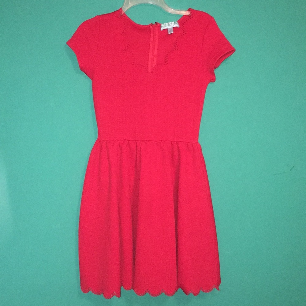 Red scalloped dress